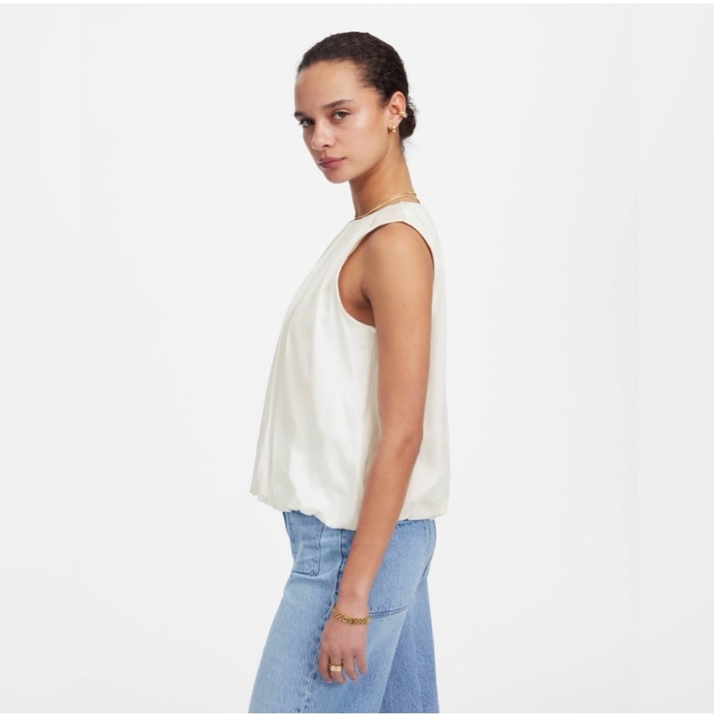 MADEWELL sleeveless crewneck Bubble Top L - Picture 3 of 8